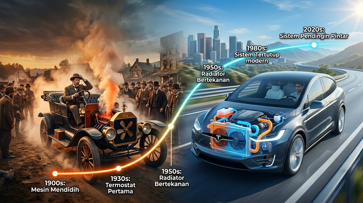 Sejarah Sistem Pendingin Mobil: Dari Mesin Mendidih hingga Sistem Tertutup