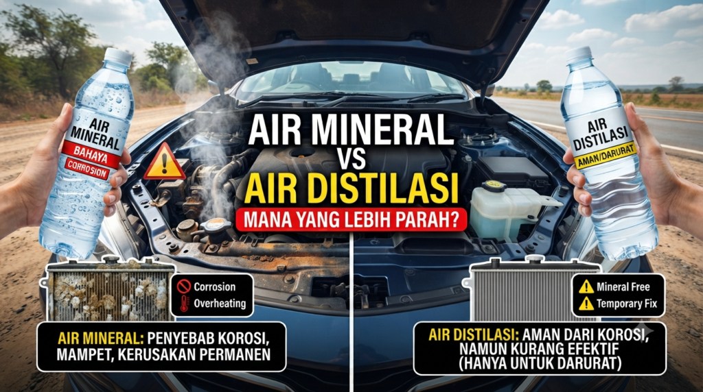 Air Mineral vs Air Distilasi untuk Radiator Darurat di Jalan Tol